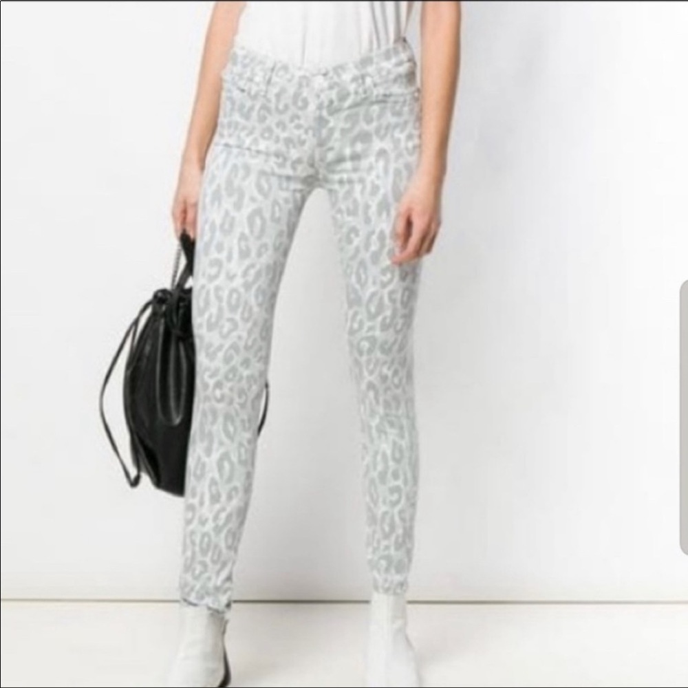 Bella Dahl Gray Leopard Cheetah Skinny Jeans Size 30
